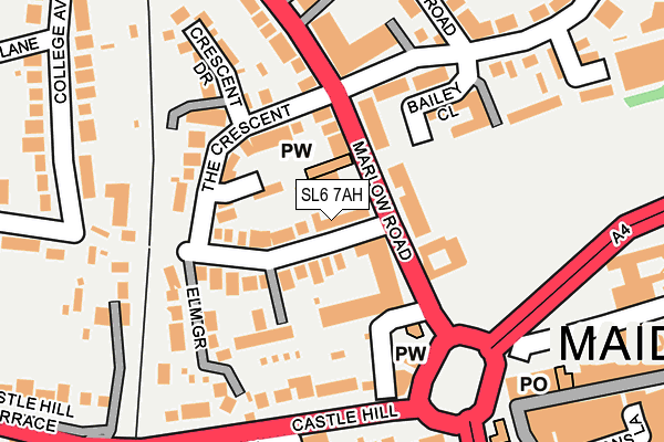 SL6 7AH map - OS OpenMap – Local (Ordnance Survey)