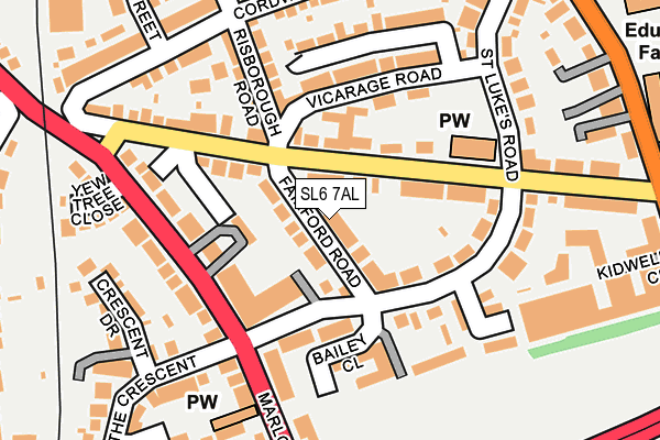 SL6 7AL map - OS OpenMap – Local (Ordnance Survey)