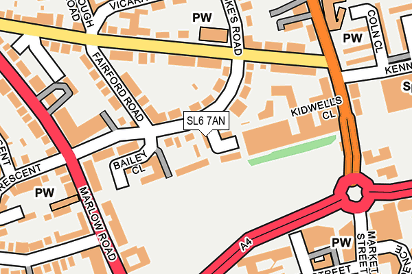 SL6 7AN map - OS OpenMap – Local (Ordnance Survey)