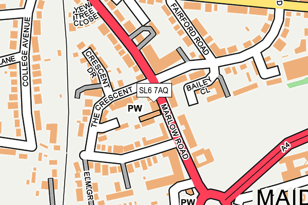 SL6 7AQ map - OS OpenMap – Local (Ordnance Survey)