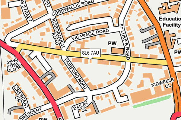 SL6 7AU map - OS OpenMap – Local (Ordnance Survey)