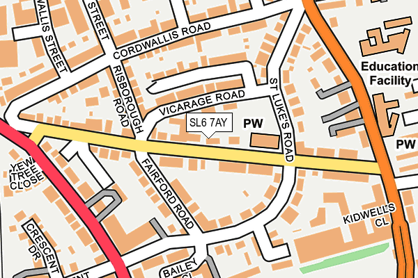 SL6 7AY map - OS OpenMap – Local (Ordnance Survey)