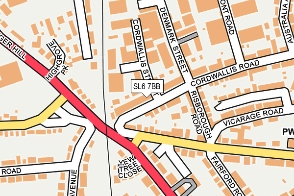 SL6 7BB map - OS OpenMap – Local (Ordnance Survey)