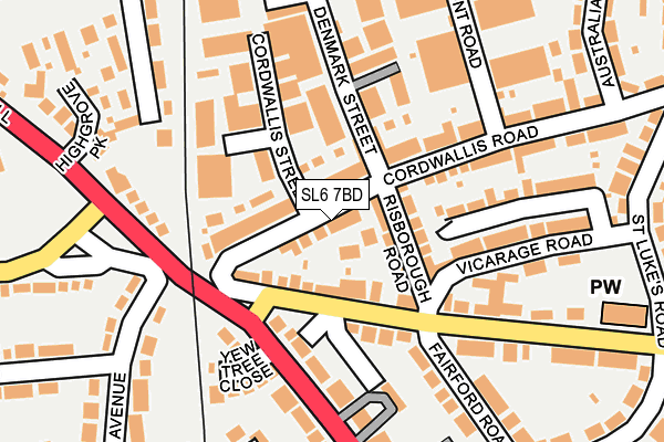 SL6 7BD map - OS OpenMap – Local (Ordnance Survey)