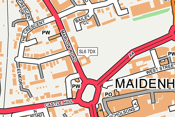 SL6 7DX map - OS OpenMap – Local (Ordnance Survey)