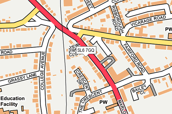SL6 7GQ map - OS OpenMap – Local (Ordnance Survey)