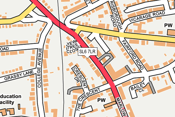 SL6 7LR map - OS OpenMap – Local (Ordnance Survey)