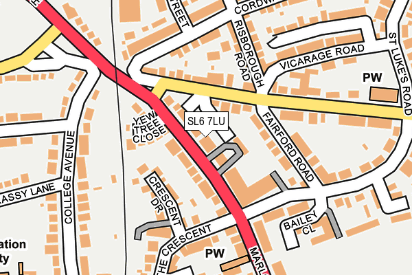 SL6 7LU map - OS OpenMap – Local (Ordnance Survey)