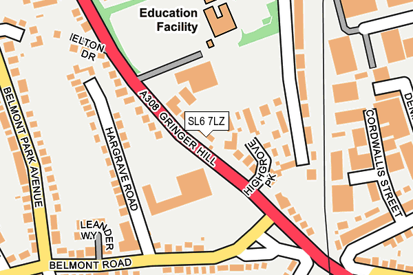 SL6 7LZ map - OS OpenMap – Local (Ordnance Survey)