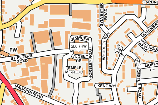 SL6 7RW map - OS OpenMap – Local (Ordnance Survey)