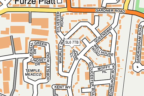 SL6 7TB map - OS OpenMap – Local (Ordnance Survey)