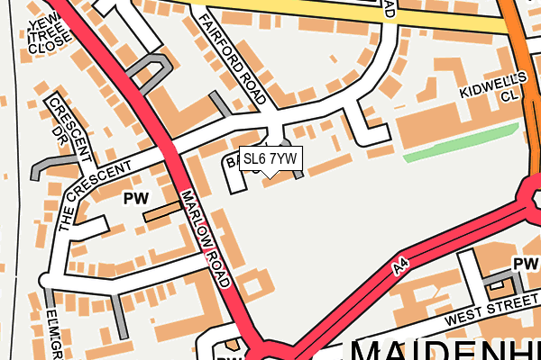 SL6 7YW map - OS OpenMap – Local (Ordnance Survey)