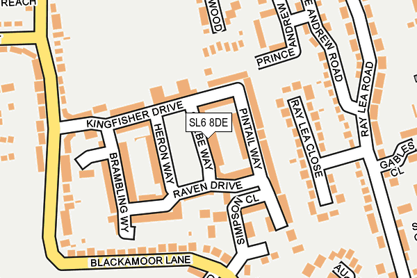SL6 8DE map - OS OpenMap – Local (Ordnance Survey)