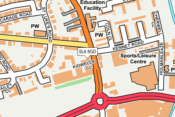 SL6 8GD map - OS OpenMap – Local (Ordnance Survey)