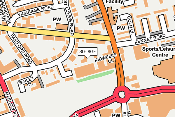 SL6 8GF map - OS OpenMap – Local (Ordnance Survey)
