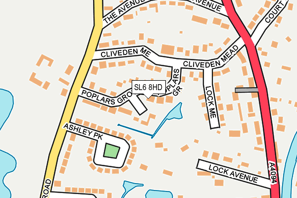SL6 8HD map - OS OpenMap – Local (Ordnance Survey)