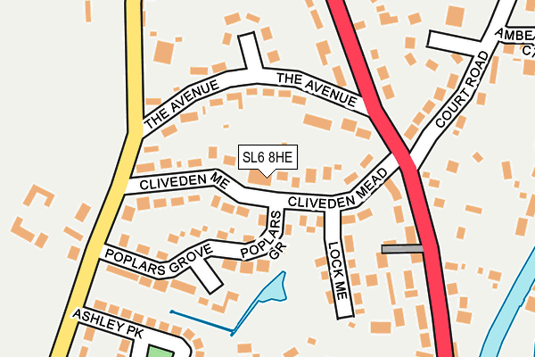 SL6 8HE map - OS OpenMap – Local (Ordnance Survey)