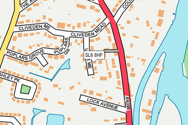 SL6 8HF map - OS OpenMap – Local (Ordnance Survey)