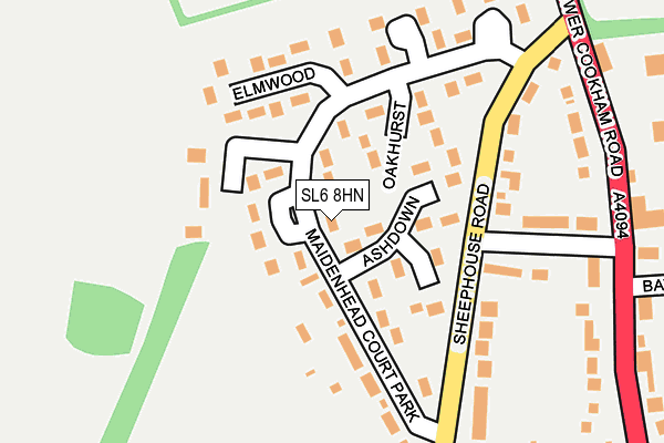 SL6 8HN map - OS OpenMap – Local (Ordnance Survey)