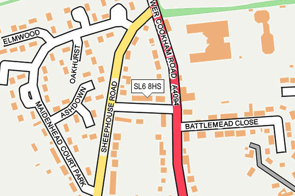 SL6 8HS map - OS OpenMap – Local (Ordnance Survey)