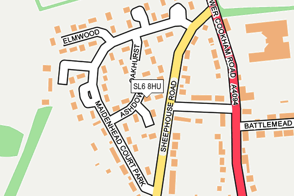 SL6 8HU map - OS OpenMap – Local (Ordnance Survey)