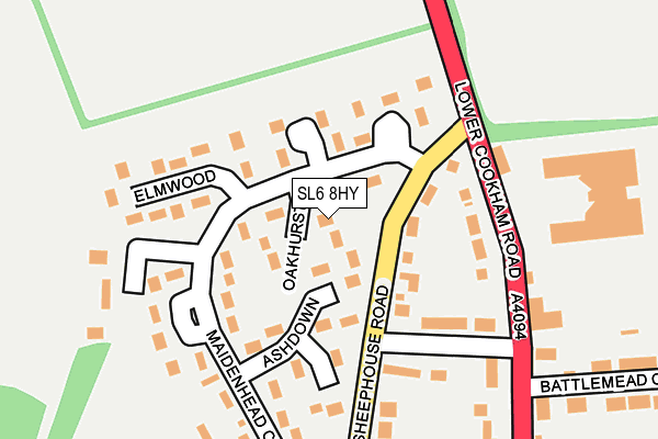 SL6 8HY map - OS OpenMap – Local (Ordnance Survey)