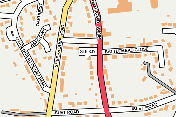 SL6 8JY map - OS OpenMap – Local (Ordnance Survey)