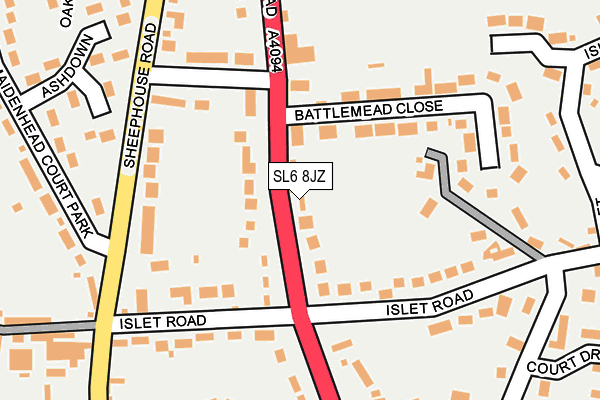 SL6 8JZ map - OS OpenMap – Local (Ordnance Survey)