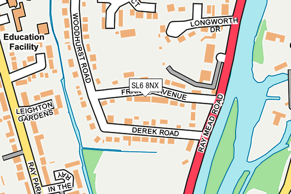 SL6 8NX map - OS OpenMap – Local (Ordnance Survey)