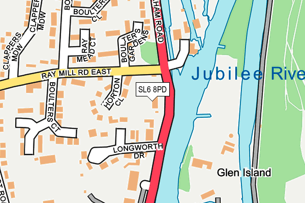 SL6 8PD map - OS OpenMap – Local (Ordnance Survey)