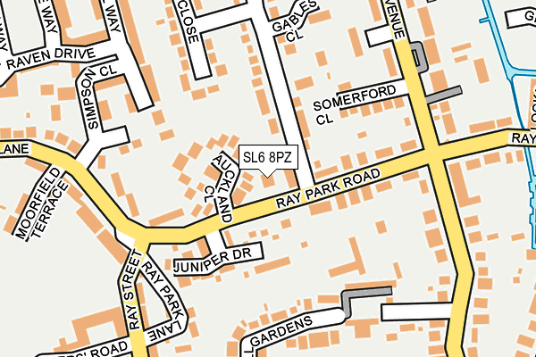 SL6 8PZ map - OS OpenMap – Local (Ordnance Survey)