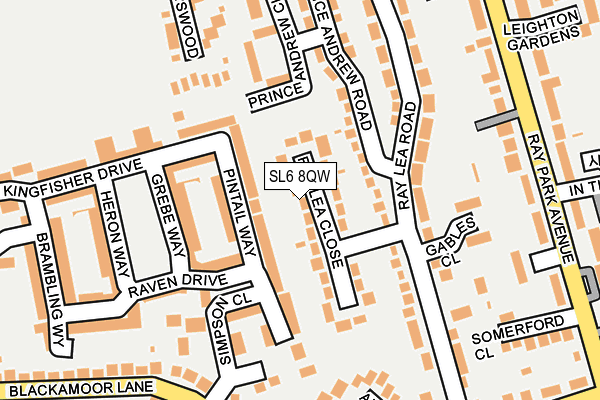 SL6 8QW map - OS OpenMap – Local (Ordnance Survey)