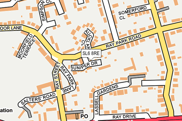 SL6 8RE map - OS OpenMap – Local (Ordnance Survey)