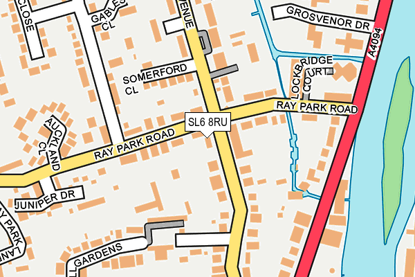 SL6 8RU map - OS OpenMap – Local (Ordnance Survey)