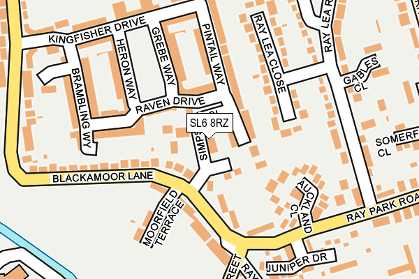 SL6 8RZ map - OS OpenMap – Local (Ordnance Survey)