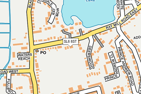 SL6 8ST map - OS OpenMap – Local (Ordnance Survey)