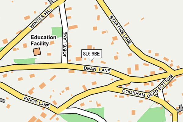 SL6 9BE map - OS OpenMap – Local (Ordnance Survey)