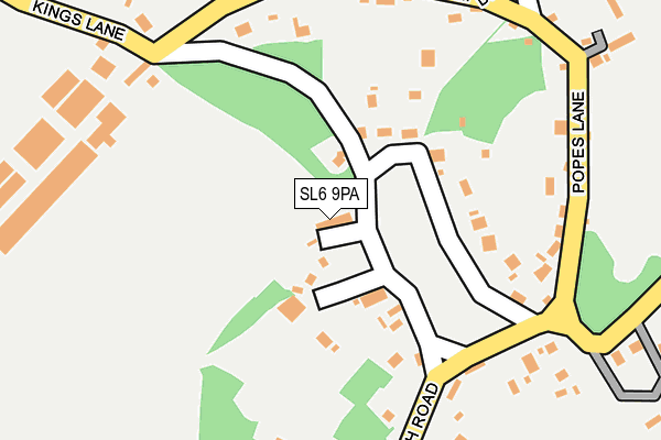 SL6 9PA map - OS OpenMap – Local (Ordnance Survey)