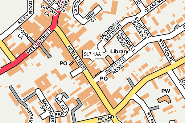 SL7 1AA map - OS OpenMap – Local (Ordnance Survey)