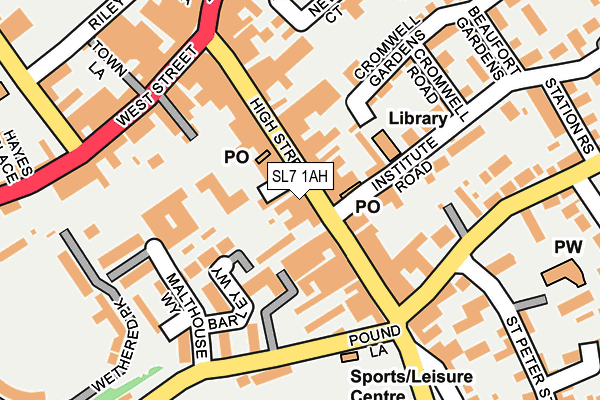 SL7 1AH map - OS OpenMap – Local (Ordnance Survey)
