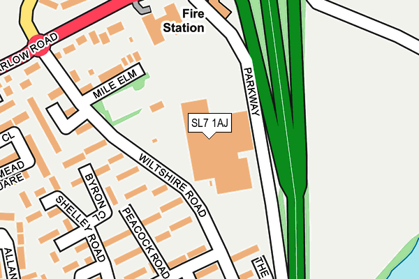 SL7 1AJ map - OS OpenMap – Local (Ordnance Survey)