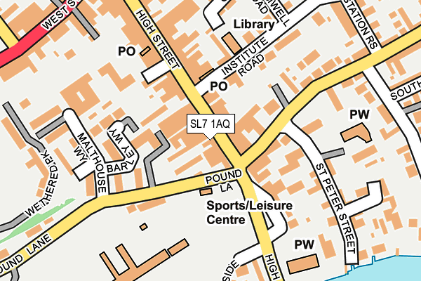 SL7 1AQ map - OS OpenMap – Local (Ordnance Survey)