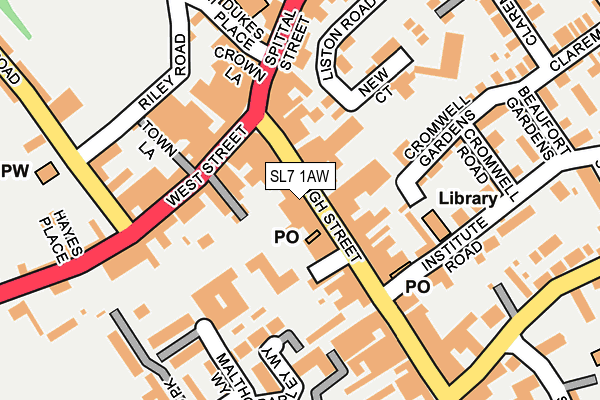 SL7 1AW map - OS OpenMap – Local (Ordnance Survey)