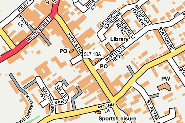 SL7 1BA map - OS OpenMap – Local (Ordnance Survey)