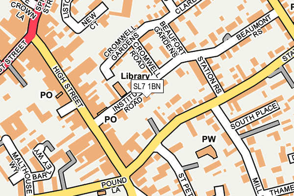 SL7 1BN map - OS OpenMap – Local (Ordnance Survey)
