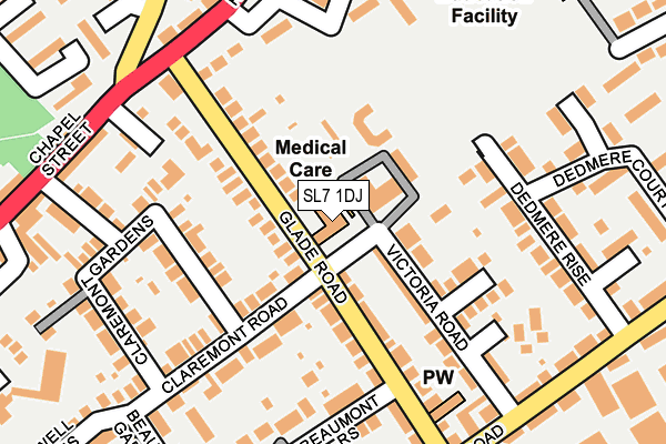 SL7 1DJ map - OS OpenMap – Local (Ordnance Survey)