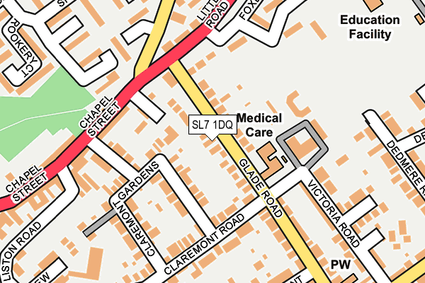 SL7 1DQ map - OS OpenMap – Local (Ordnance Survey)