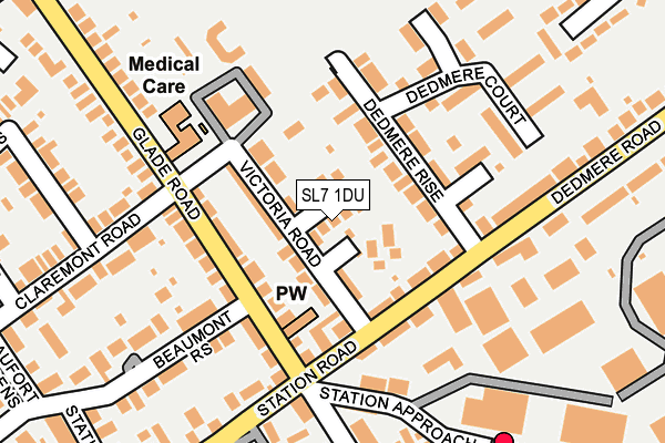 SL7 1DU map - OS OpenMap – Local (Ordnance Survey)