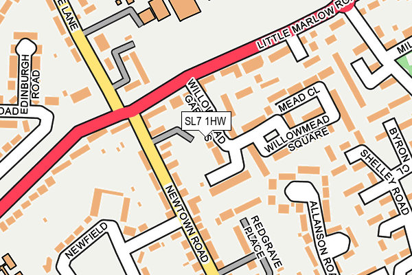 SL7 1HW map - OS OpenMap – Local (Ordnance Survey)