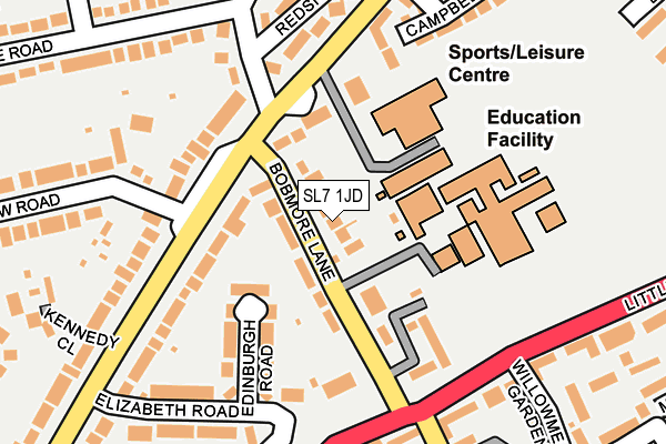 SL7 1JD map - OS OpenMap – Local (Ordnance Survey)